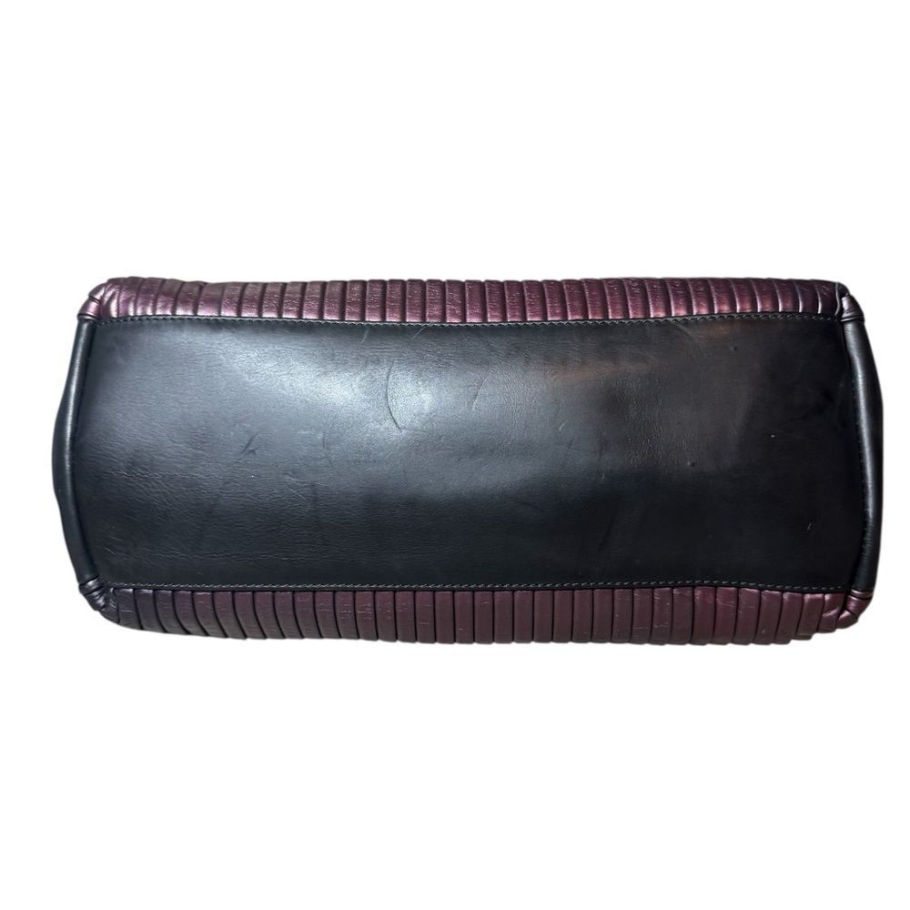 DOLCE & GABBANA Metallic Purple Pleated & Black Leather Doctor Bag Ltd Edition - Picture 9 of 16